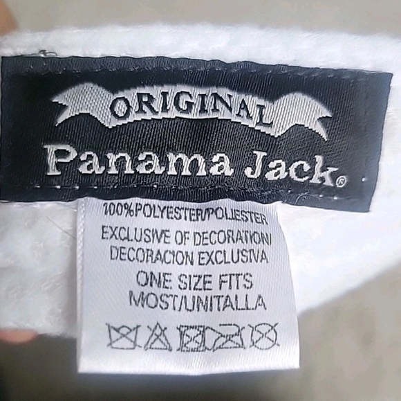 Panama Jack Visor Hat Cap White Adjustable Twill Logo Script - Picture 9 of 10